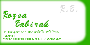 rozsa babirak business card